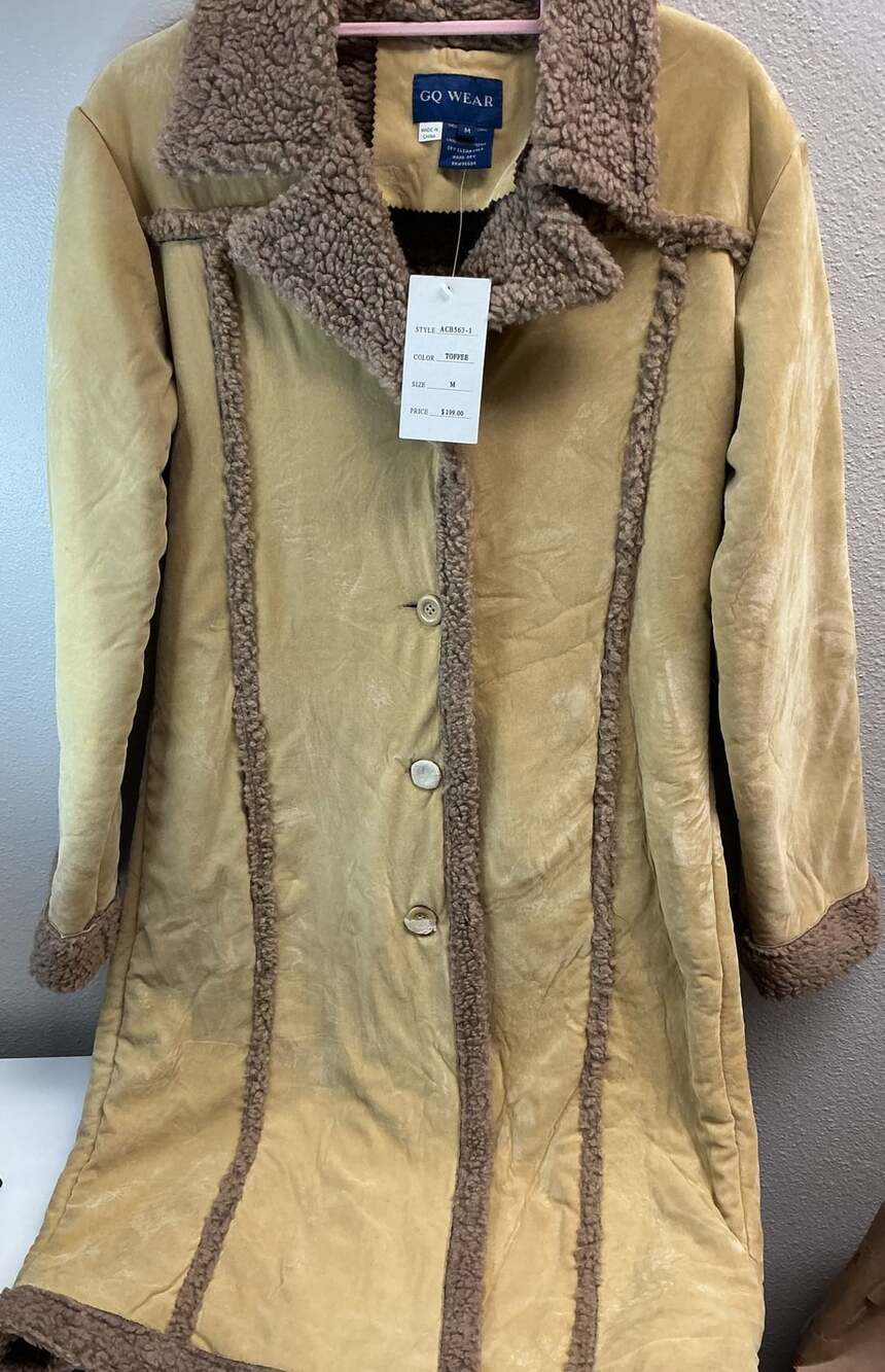 GQ Wear Toffee Sherpa Faux Shearling Penny Lane Coat Size M